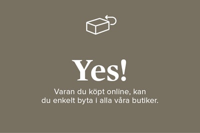 YES! Varan du köpt online, kan du byta utan kostnad i alla våra butiker.