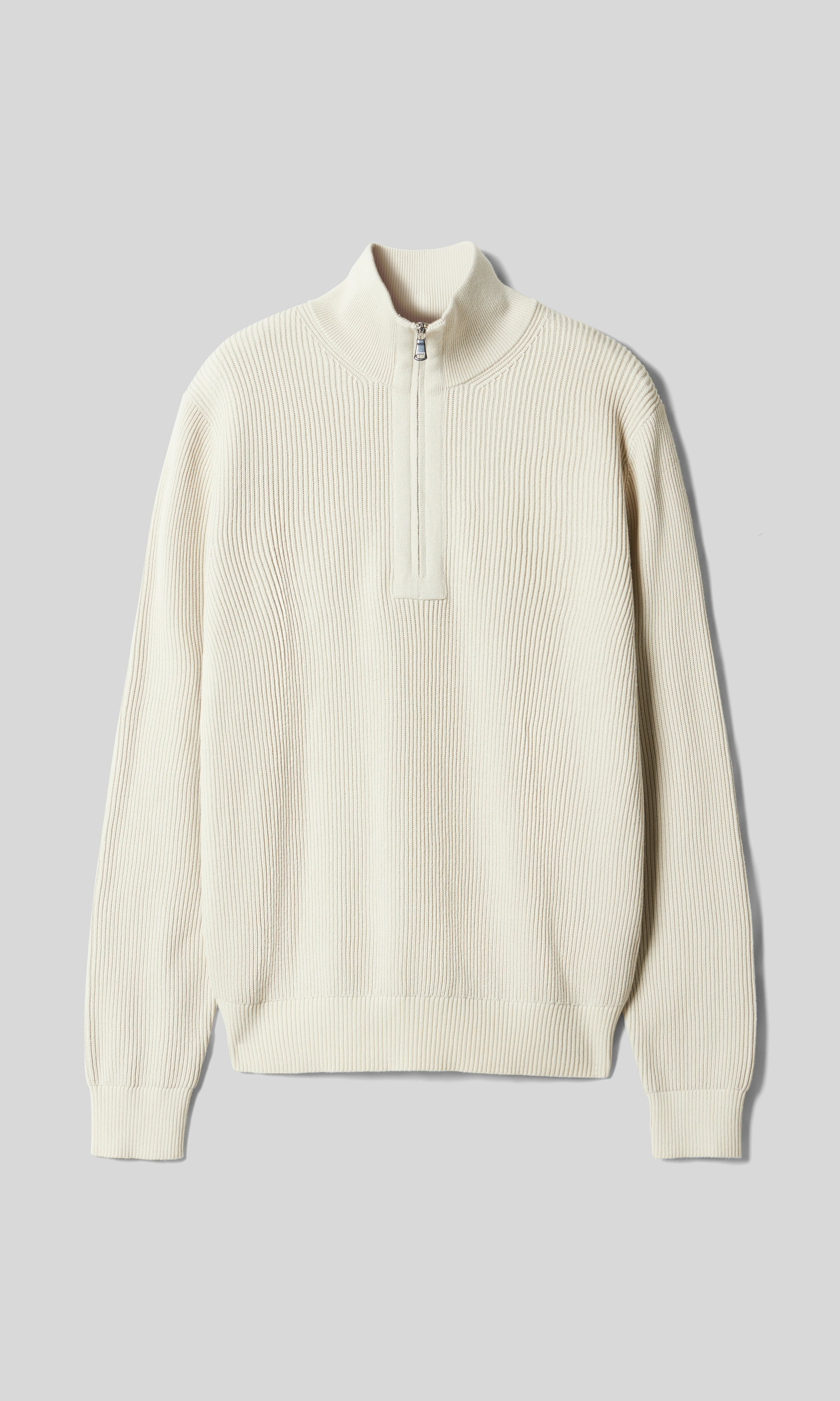 J.Lindeberg Alex Half Zip Stickad Tröja Ljusbeige | Herr | Volt
