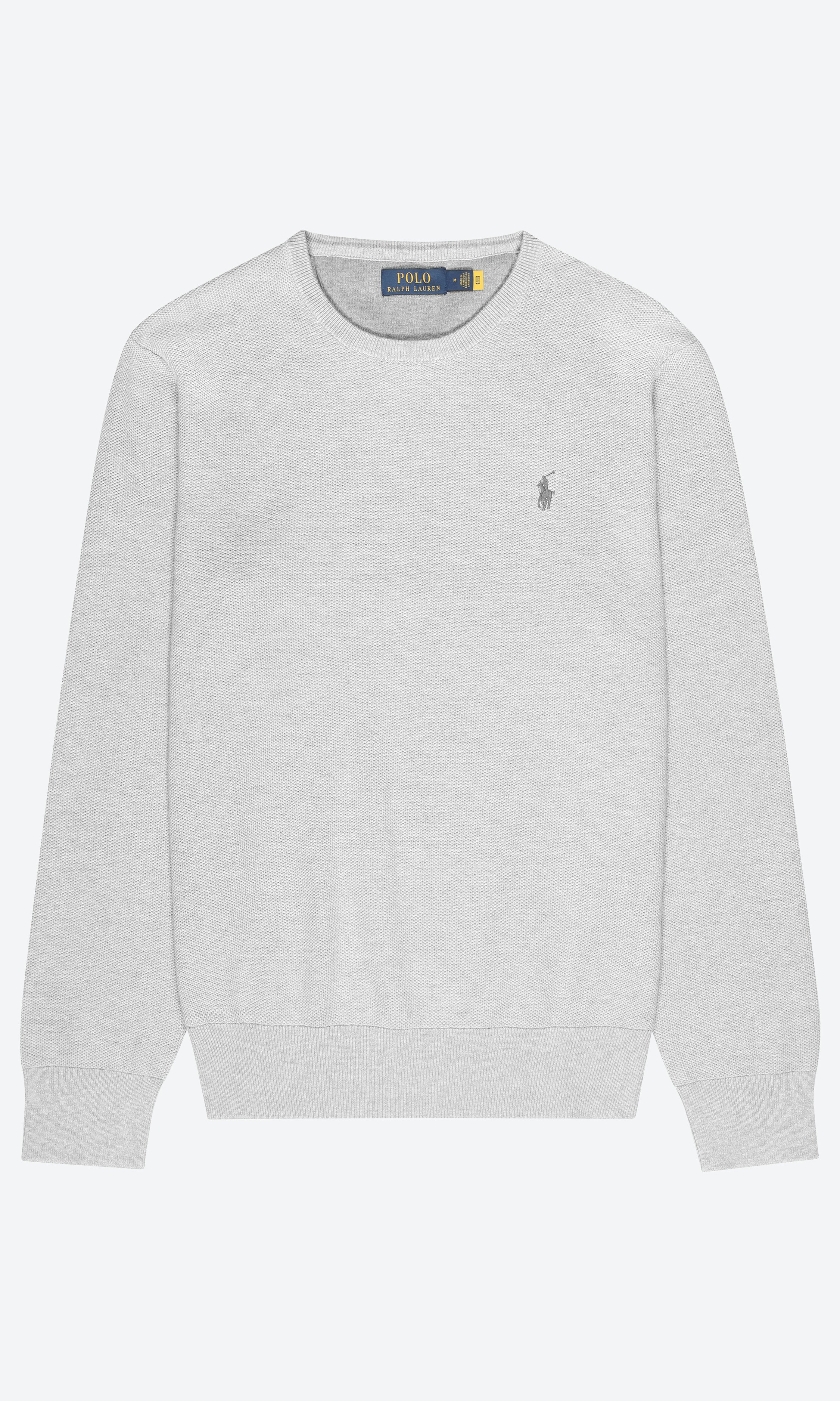 Polo Ralph Lauren Textured Cotton Crewneck Sweater Grey melange 