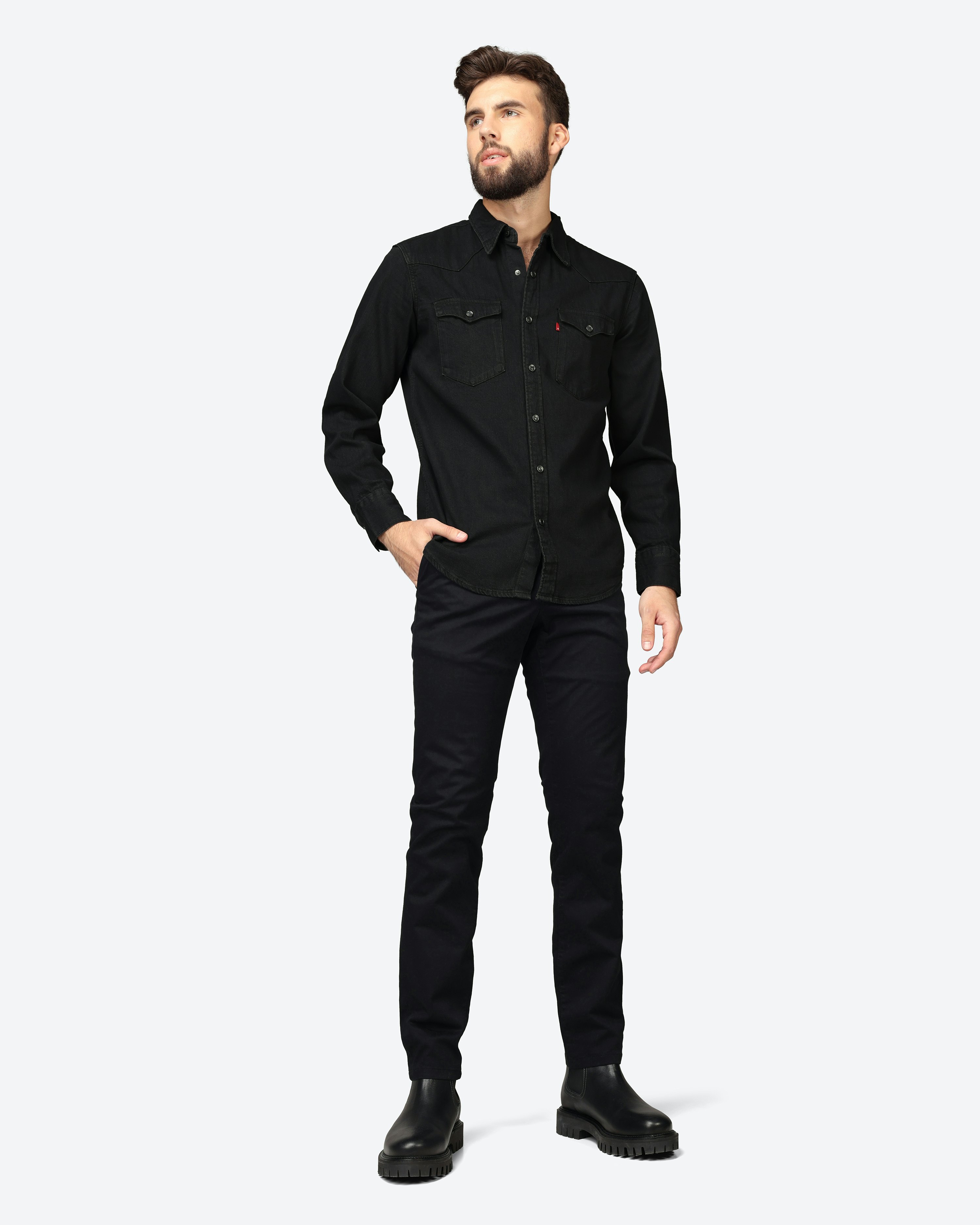 Levis Black Barstow Western Standard Fit Shirt | Men | Volt
