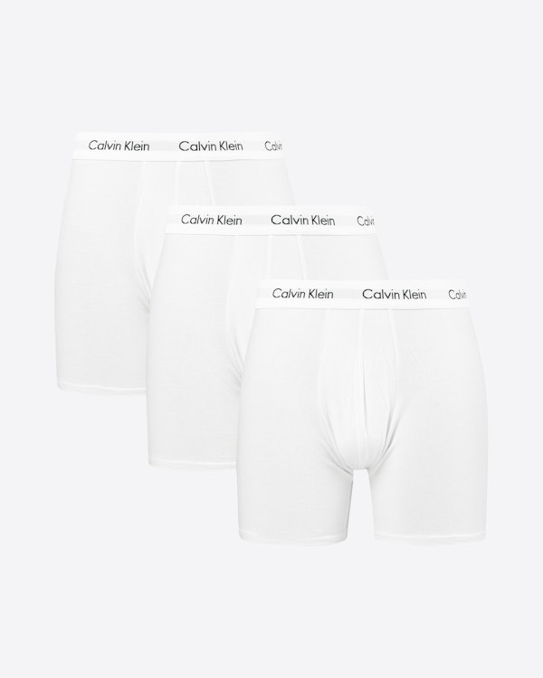 CALVIN KLEIN UNDERWEAR Three-Pack Cotton-Blend Boxer Shorts for Men
