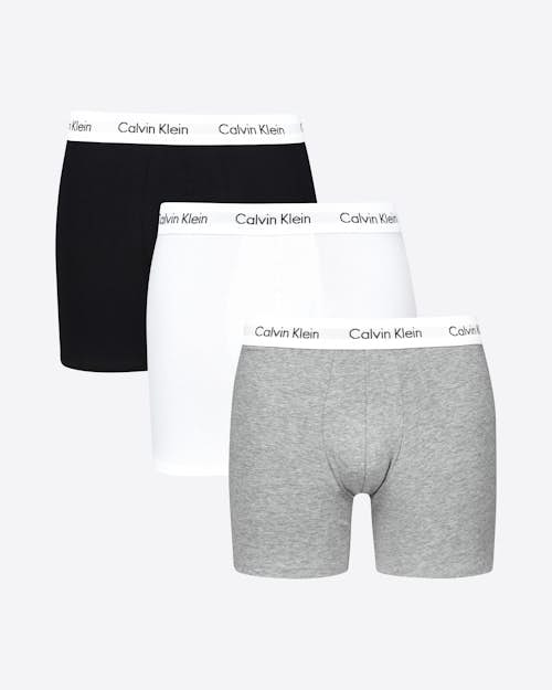 Men Calvin Trunks | Klein 3-Pack Low | White Underwear Rise Volt