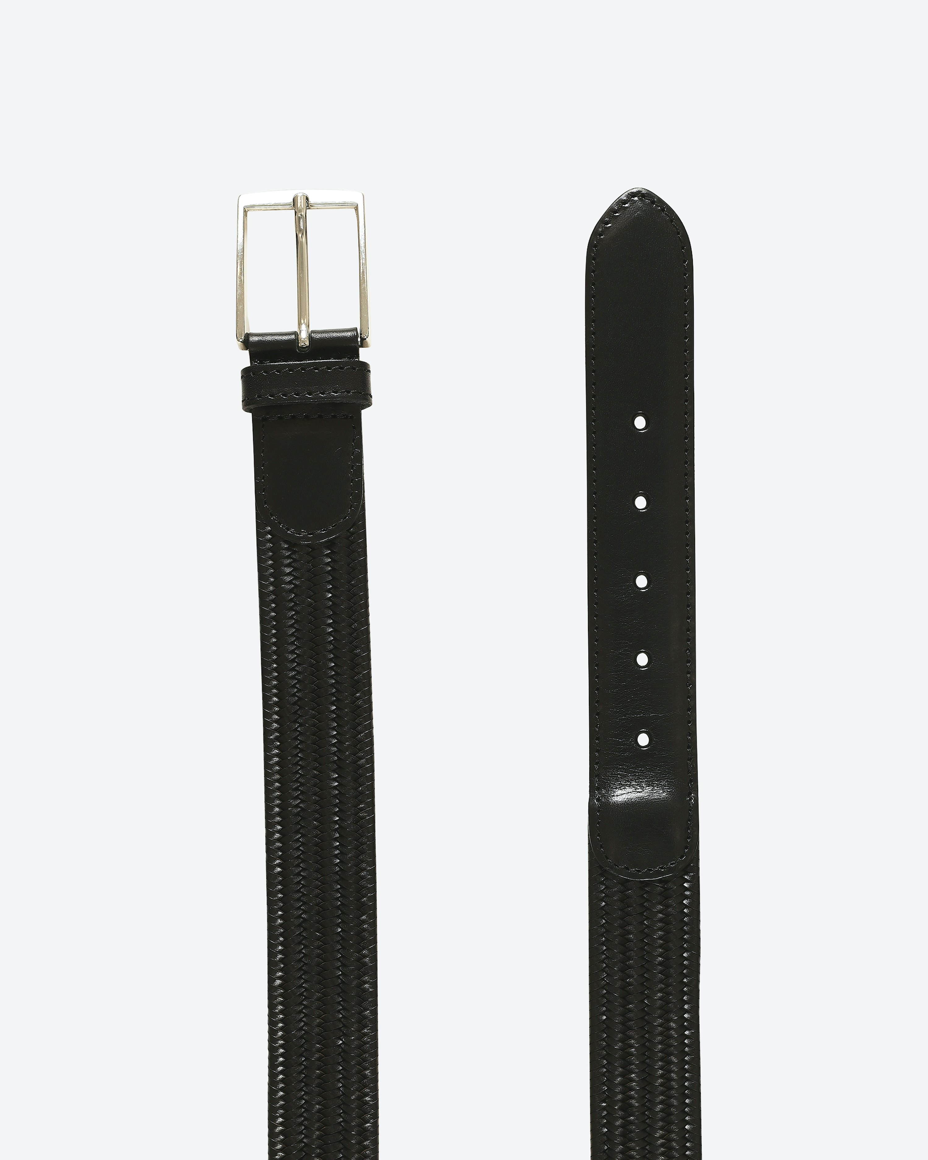 Ecote 42 Black Braided PU Leather Belt Belt - Depop