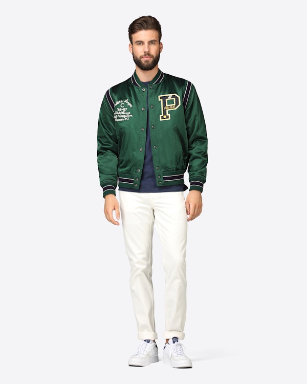 Polo Ralph Lauren Green Forest Varsity Jacket | Men | Volt