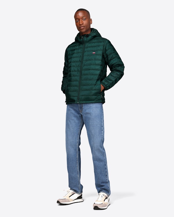 Levis Presidio Green Packable Hooded Jacket Mid green | Men | Volt